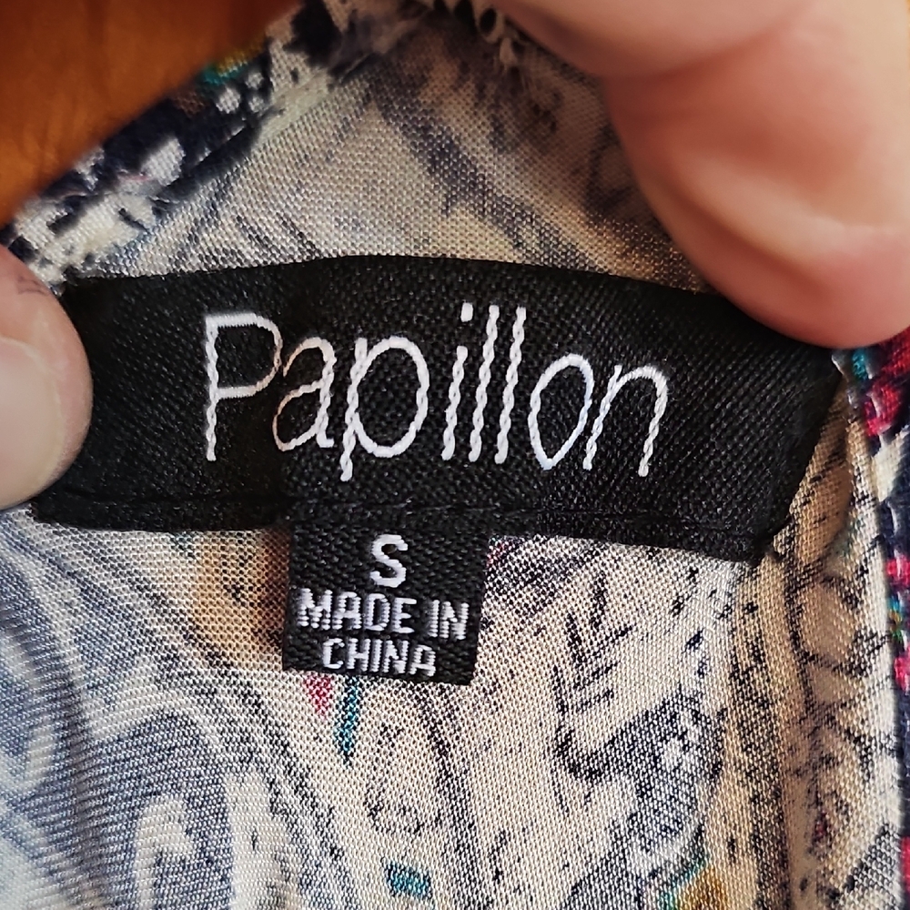 Papillon Navy and White Printed Spaghetti-Strap Midi Dress - Picture 5 of 12